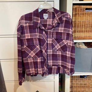 Purple cropped flannel